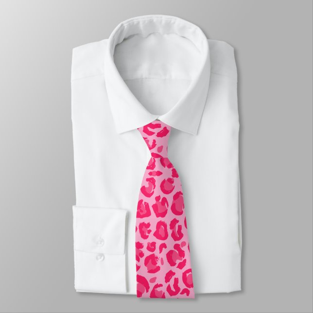 Corbata Patrón de leopardo rosa (Atado)