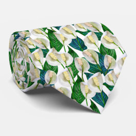 Corbata Patrón de Lily de la Paz Blanca