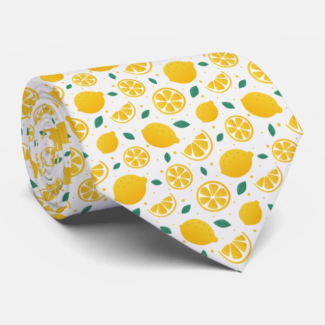 Corbata Patrón de limón cítrico (Enrollado)