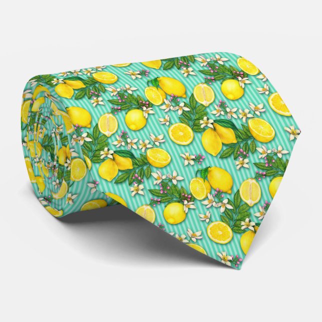 Corbata Patrón de limón cítrico (Enrollado)