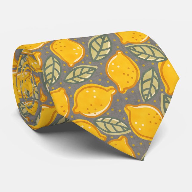 Corbata Patrón de limón cítrico (Enrollado)
