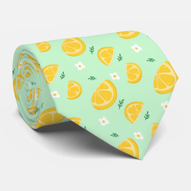 Corbata Patrón de limón cítrico (Enrollado)