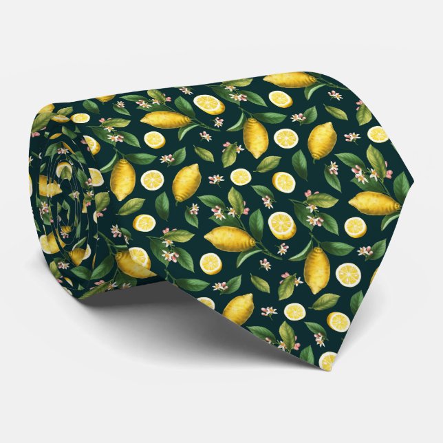 Corbata Patrón de limón cítrico (Enrollado)
