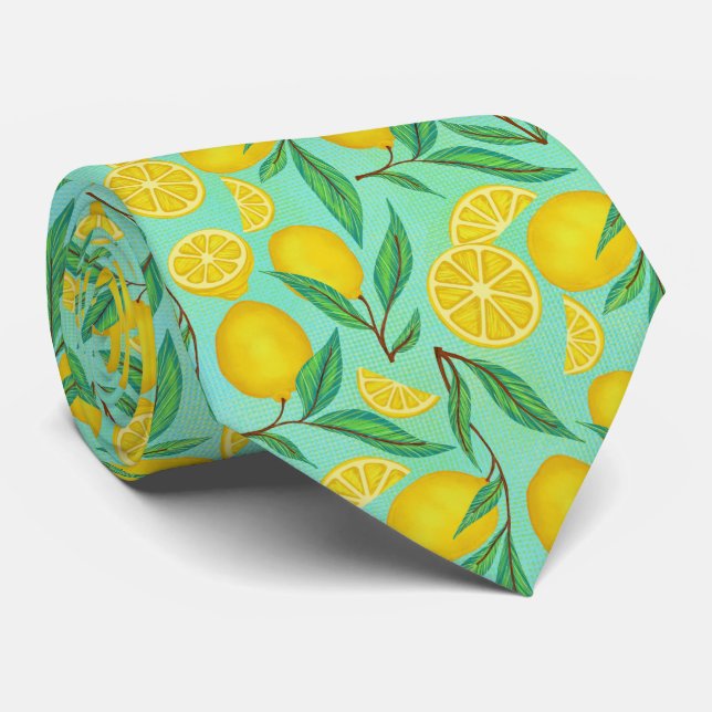 Corbata Patrón de limón cítrico (Enrollado)