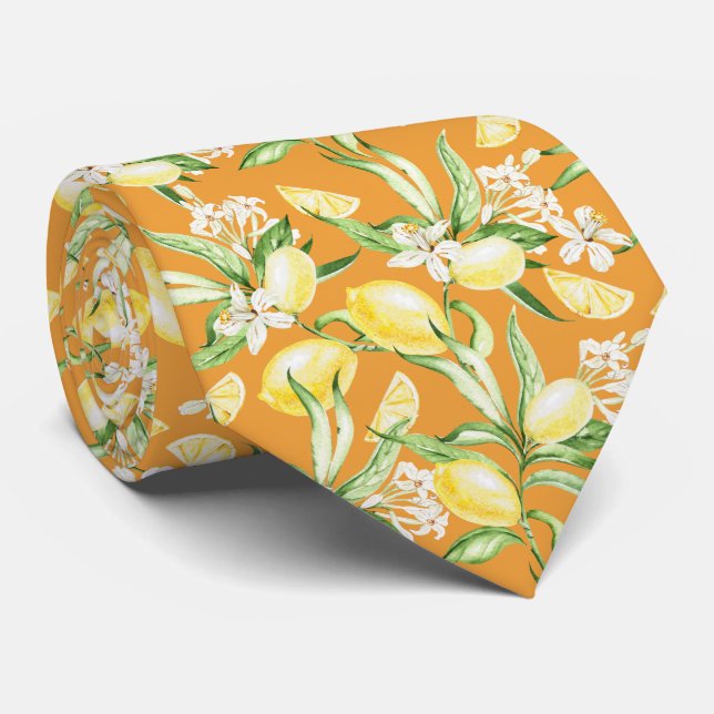 Corbata Patrón de limón cítrico (Enrollado)