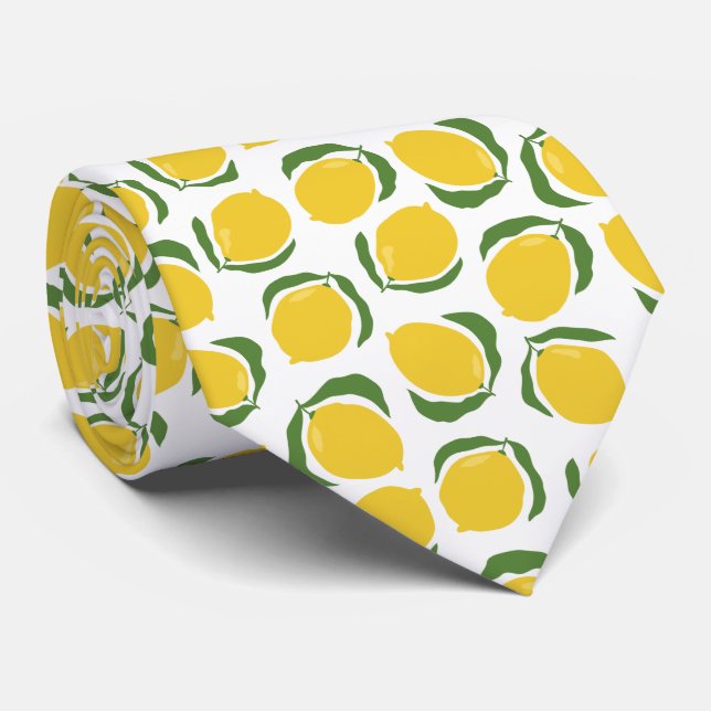 Corbata patrón de limón cítrico (Enrollado)