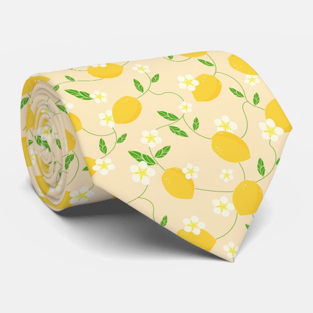 Corbata Patrón de limón cítrico (Enrollado)