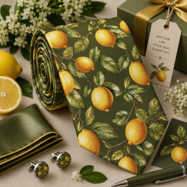 Corbata patrón de limón cítrico (Subido por el creador)