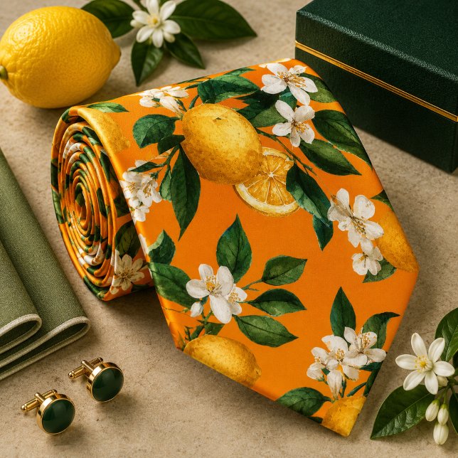 Corbata patrón de limón cítrico (Subido por el creador)