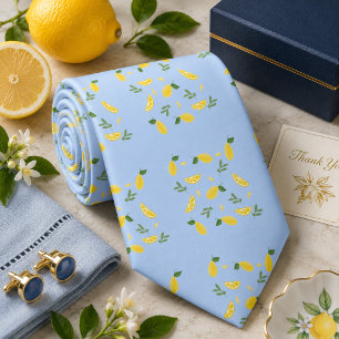Corbata patrón de limón cítrico