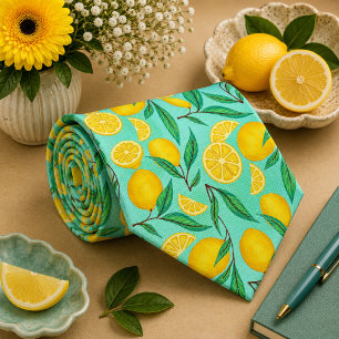 Corbata Patrón de limón cítrico