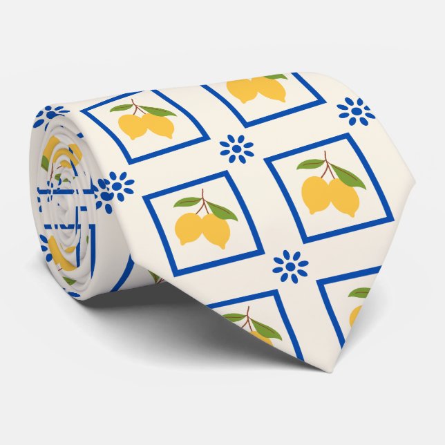 Corbata Patrón de limón cítrico (Enrollado)