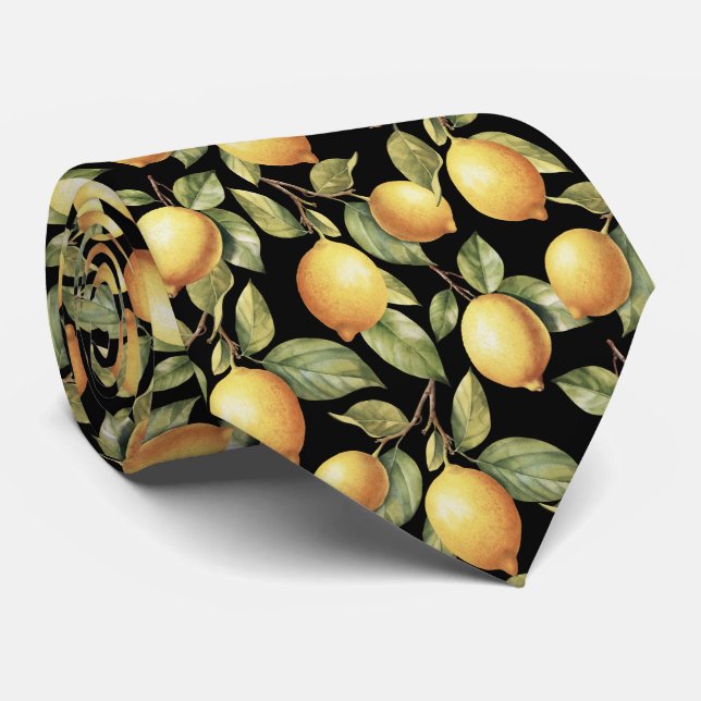 Corbata patrón de limón cítrico (Enrollado)