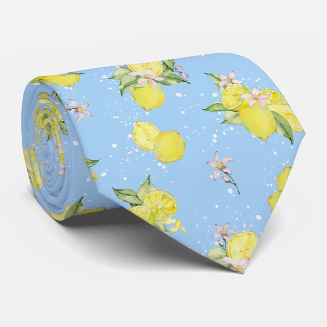 Corbata Patrón de limón cítrico (Enrollado)