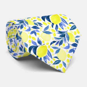 Corbata Patrón de limón cítrico mediterráneo