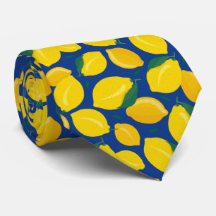 Corbata Patrón de limón cítrico mediterráneo