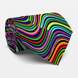 Corbata Patrón de línea curva multicolor de neón -COOL