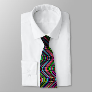Corbata Patrón de línea curva multicolor de neón -COOL