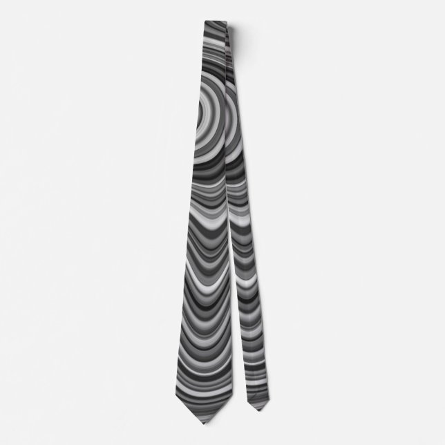 Corbata Patrón de línea curvada blanca y blanca muy único (Anverso)