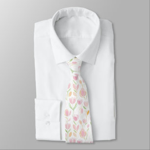 Corbata Patrón de línea floral abstracta moderna (5)