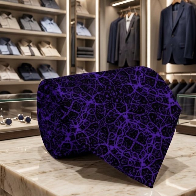 Corbata Patrón de línea rastrillada violeta púrpura abstra (Subido por el creador)