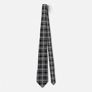 Corbata Patrón de líneas de verificación en blanco negro