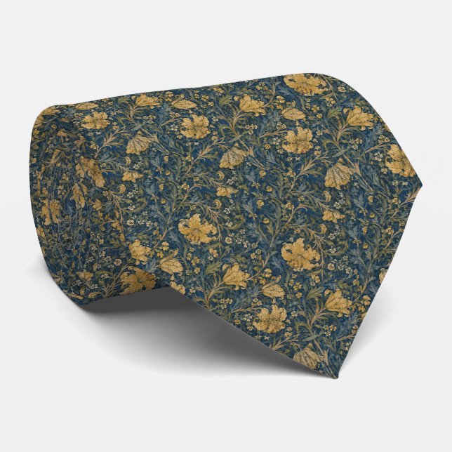 Corbata Patrón de lirio dorado de William Morris (Enrollado)