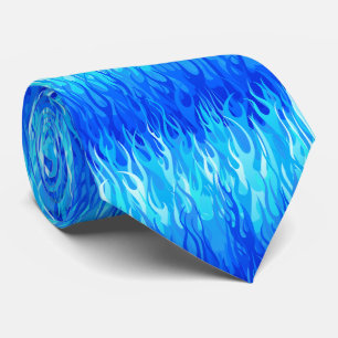 Corbata Patrón de llamas azules - Rod caliente