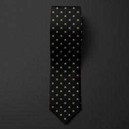 Corbata Patrón de llave negra y dorada