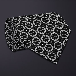 Corbata Patrón de logotipo redondo negro