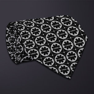 Corbata Patrón de logotipo redondo negro