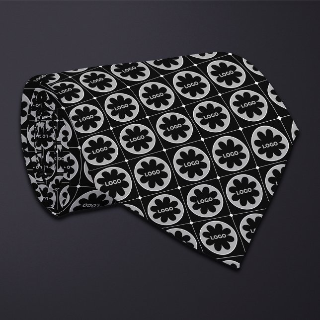 Corbata Patrón de logotipo redondo negro (Subido por el creador)