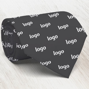 Corbata Patrón de logotipo simple oscuro gris carbón negoc