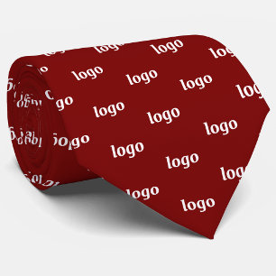 Corbata Patrón de logotipo simple rojo oscuro burgundy neg