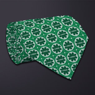 Corbata Patrón de logotipos redondos verdes