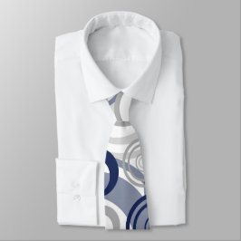 Corbata Patrón de los círculos abstractos de gris azul