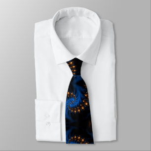 Corbata patrón de luces fractales oscuras brillantes