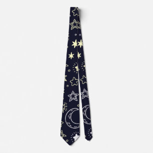 Corbata Patrón de Luna Estrellada