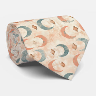 Corbata Patrón de Luna Floral Celestial Boho (6)