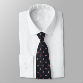 Corbata Patrón de lunares de diamante rojo rubí negro tint