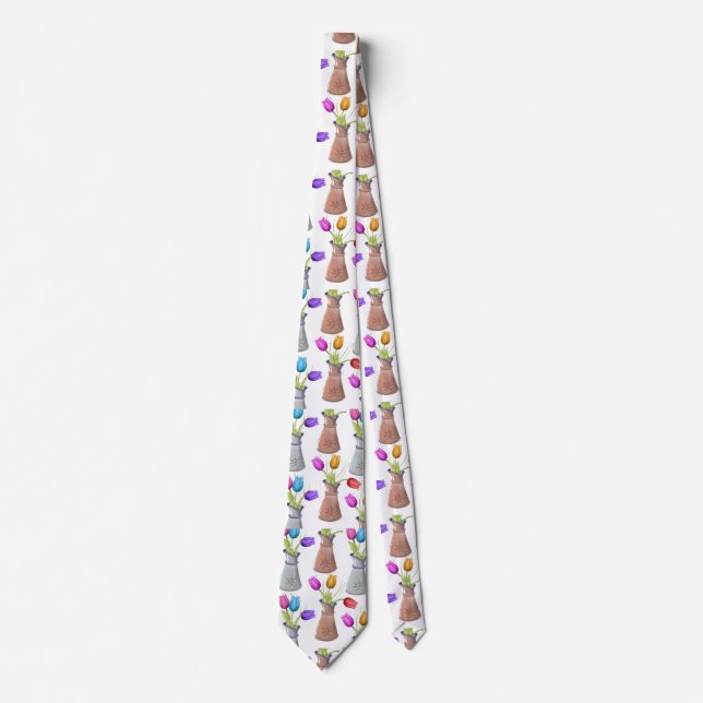 Corbata Patrón de macetas de flores (Anverso)