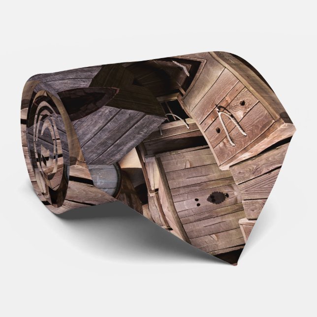 Corbata Patrón de madera marrón contemporánea (Enrollado)