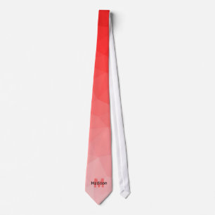 Corbata Patrón de malla de geometría de gradiente rojo Mon