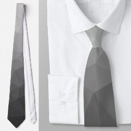 Corbata Patrón de malla geométrica de gradiente gris claro