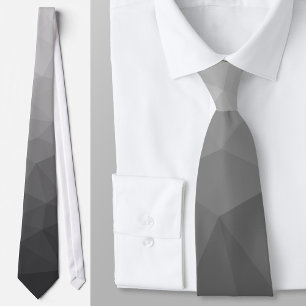 Corbata Patrón de malla geométrica de gradiente gris claro