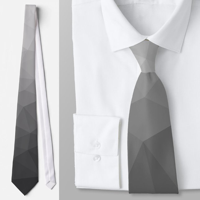 Corbata Patrón de malla geométrica de gradiente gris claro (Subido por el creador)