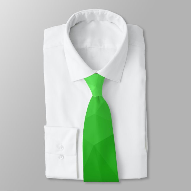 Corbata Patrón de malla geométrica gradiente verde claro (Atado)