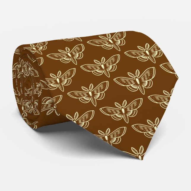 Corbata Patrón de malla: nuez, amarillo pálido y nogal (Enrollado)