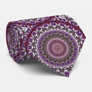 Corbata Patrón de Mandala Amethyink Pink Kaleidoscope