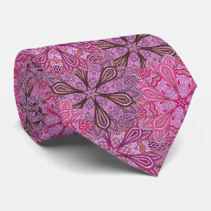 Corbata Patrón de mandala colorido rosa y azul